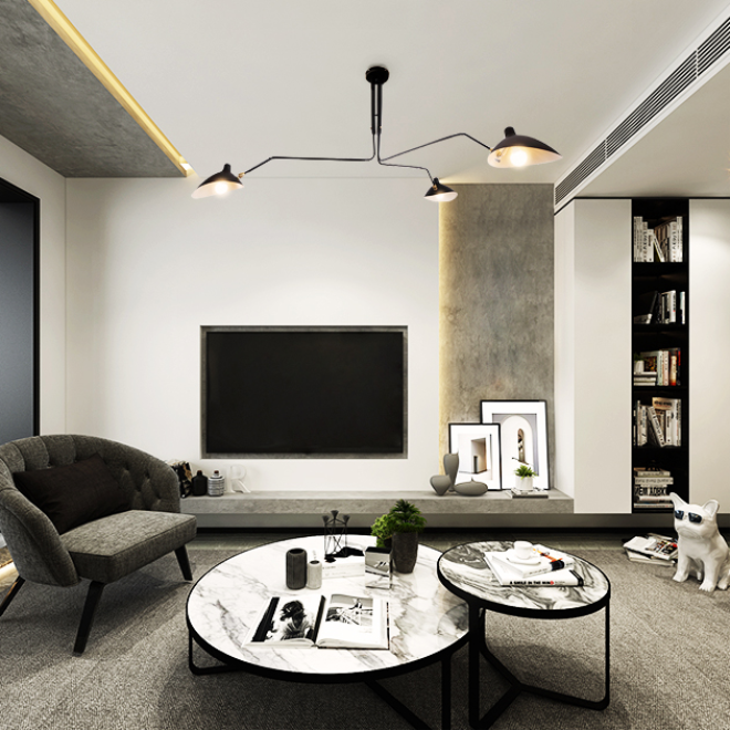 SERGE MOUILLE 爪子吸頂燈-3燈